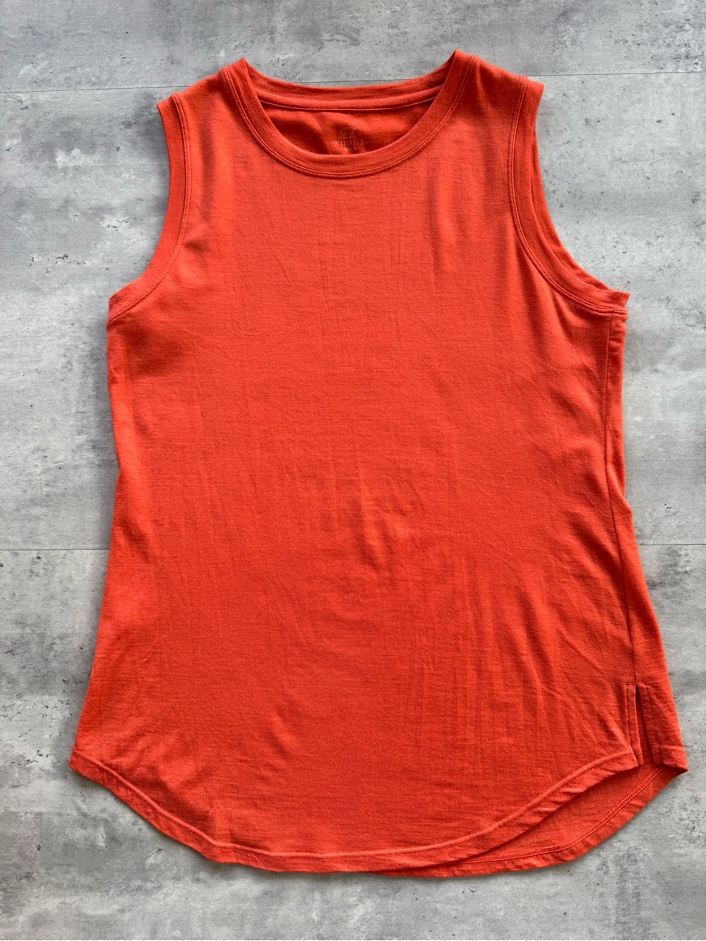 WoolX Bella Tunic Sleeveless Merino Blend Top, Orange, Size XS
